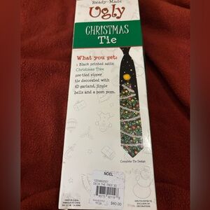NWT Noel Black Christmas Tree Tie. Perfect for coworkers, friends or family!